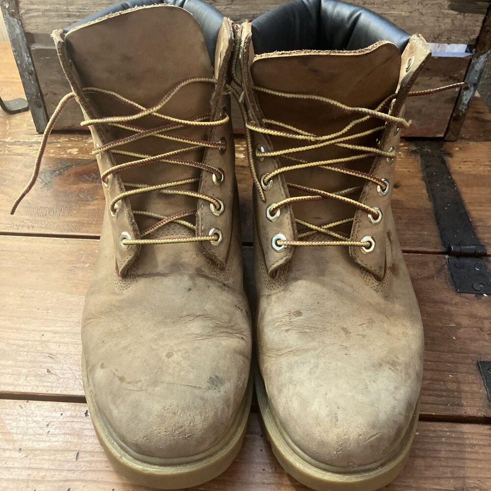 Timberland Boots Mens 9.5 W Premium 6” Wheat Nubuck Waterproof 18094 Leather